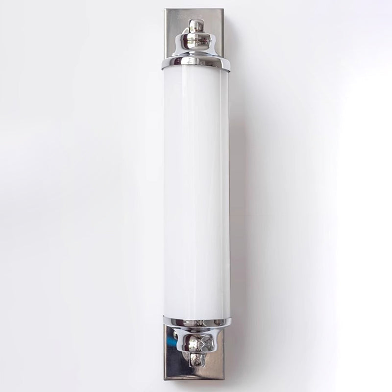 Contemporary Nordic Stainless Steel Glass Column LED Wall Sconce Lamp For Living Room