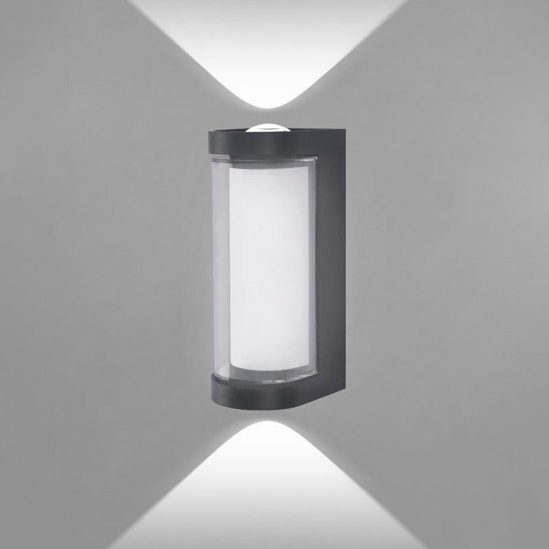 Contemporary Simplicity Plastic Column LED Waterproof Outdoor Wall Sconce Lamp For Garden