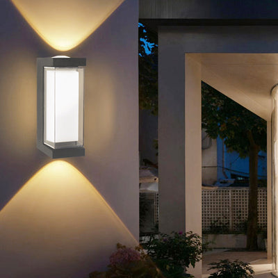 Contemporary Simplicity Plastic Column LED Waterproof Outdoor Wall Sconce Lamp For Garden