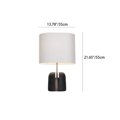 Traditional European Fabric Round Shade Resin 1-Light Table Lamp For Bedroom