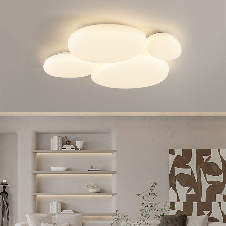 Modern Minimalist Oval Iron Acrylic LED Flush Mount Ceiling Light For Bedroom