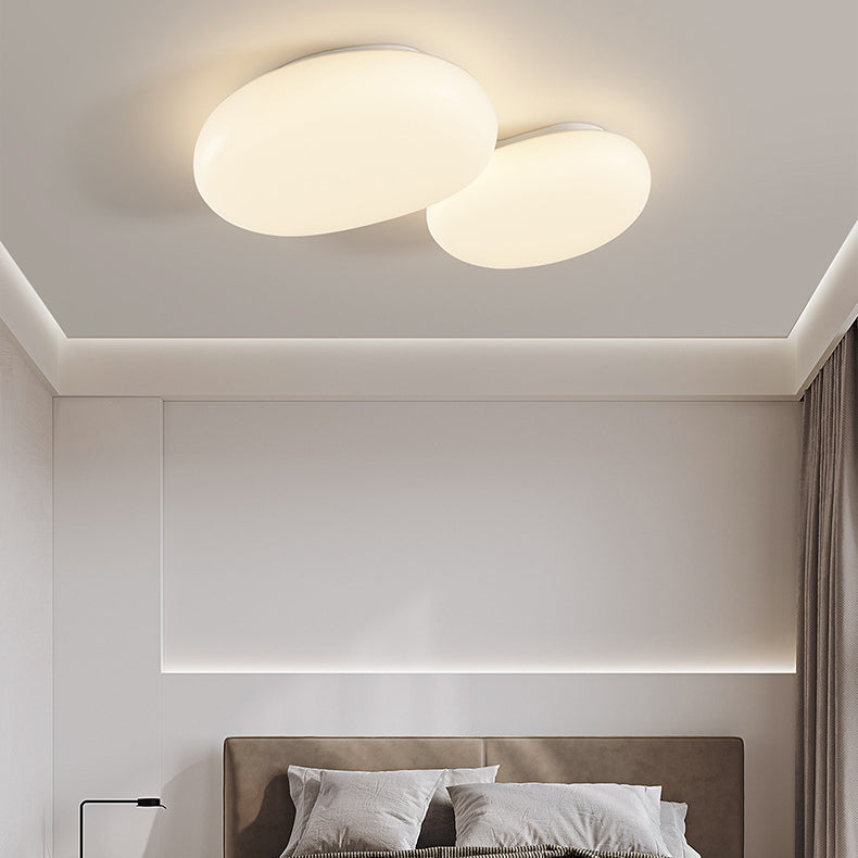 Modern Minimalist Oval Iron Acrylic LED Flush Mount Ceiling Light For Bedroom