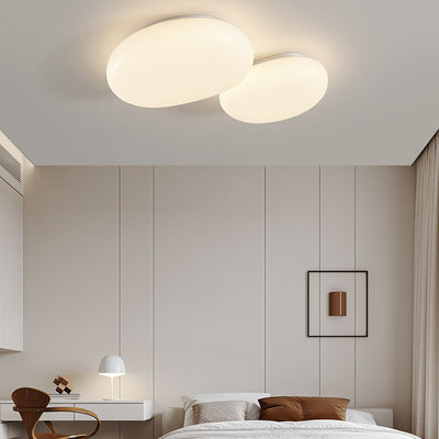 Modern Minimalist Oval Iron Acrylic LED Flush Mount Ceiling Light For Bedroom