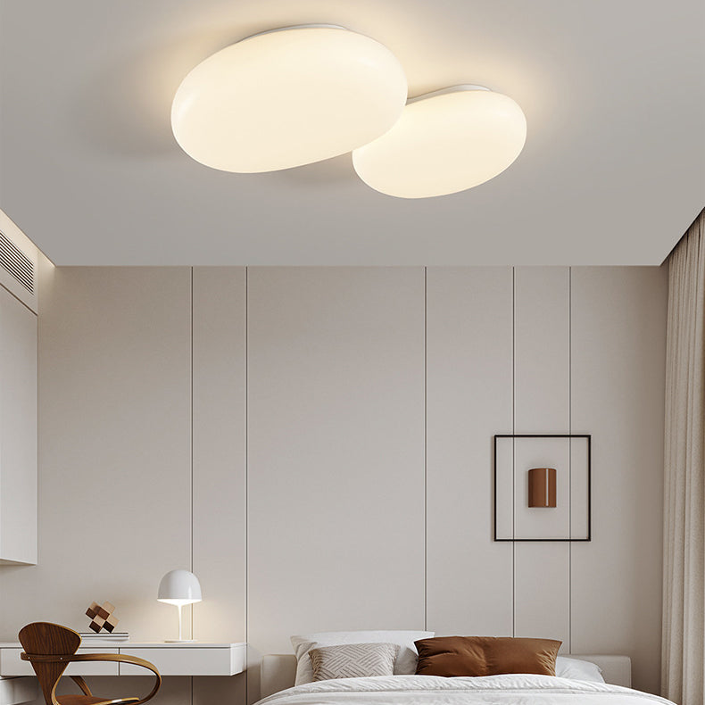 Modern Minimalist Oval Iron Acrylic LED Flush Mount Ceiling Light For Bedroom