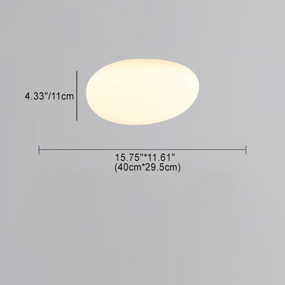 Modern Minimalist Oval Iron Acrylic LED Flush Mount Ceiling Light For Bedroom