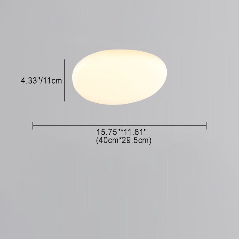 Modern Minimalist Oval Iron Acrylic LED Flush Mount Ceiling Light For Bedroom