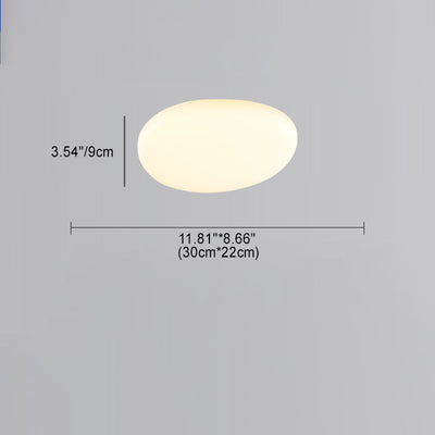 Modern Minimalist Oval Iron Acrylic LED Flush Mount Ceiling Light For Bedroom