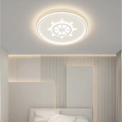 Modern Minimalist Round Iron Acrylic LED Flush Mount Ceiling Light For Bedroom