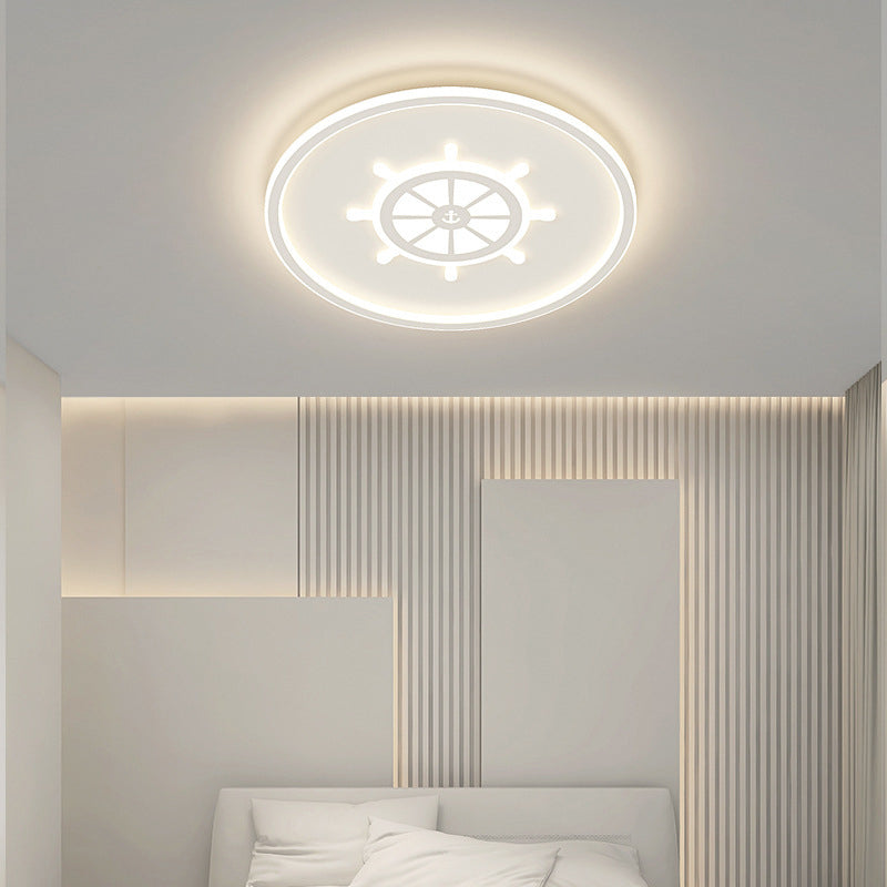 Modern Minimalist Round Iron Acrylic LED Flush Mount Ceiling Light For Bedroom