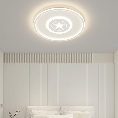 Modern Minimalist Round Iron Acrylic LED Flush Mount Ceiling Light For Bedroom