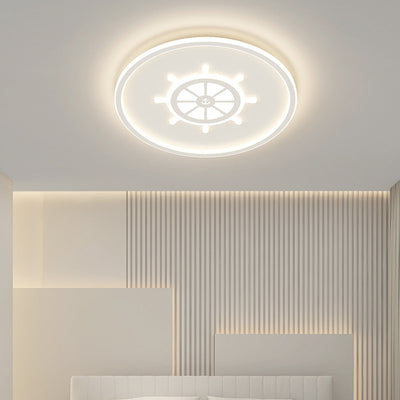 Modern Minimalist Round Iron Acrylic LED Flush Mount Ceiling Light For Bedroom