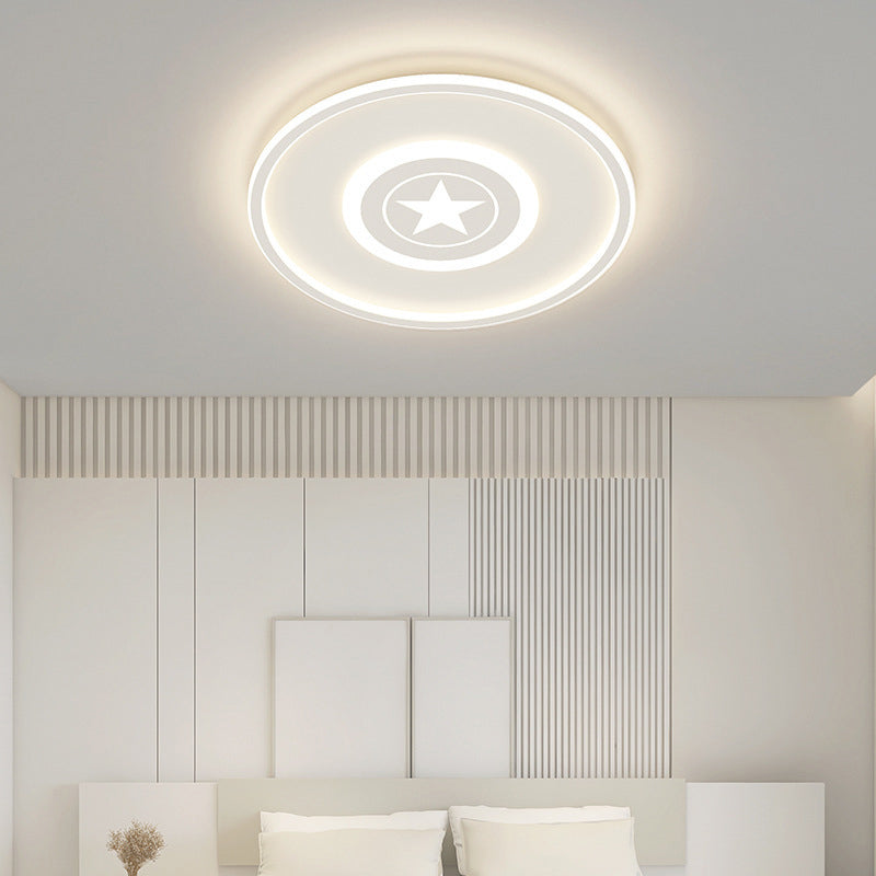 Modern Minimalist Round Iron Acrylic LED Flush Mount Ceiling Light For Bedroom