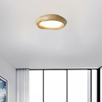 Contemporary Scandinavian Round Iron Acrylic LED Flush Mount Ceiling Light For Bedroom