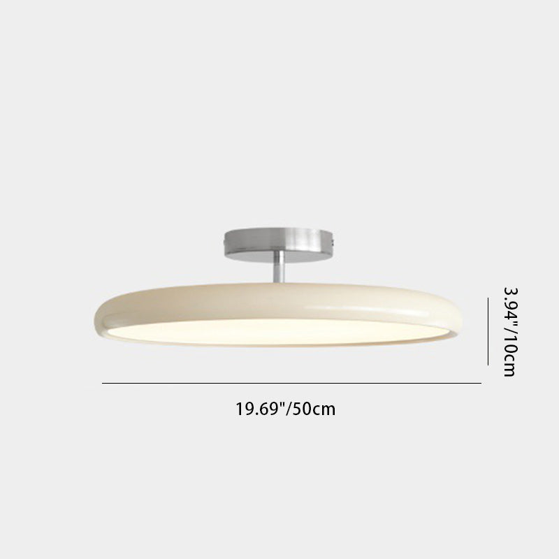 Modern Minimalist Round Iron Acrylic LED Semi-Flush Mount Ceiling Light For Bedroom