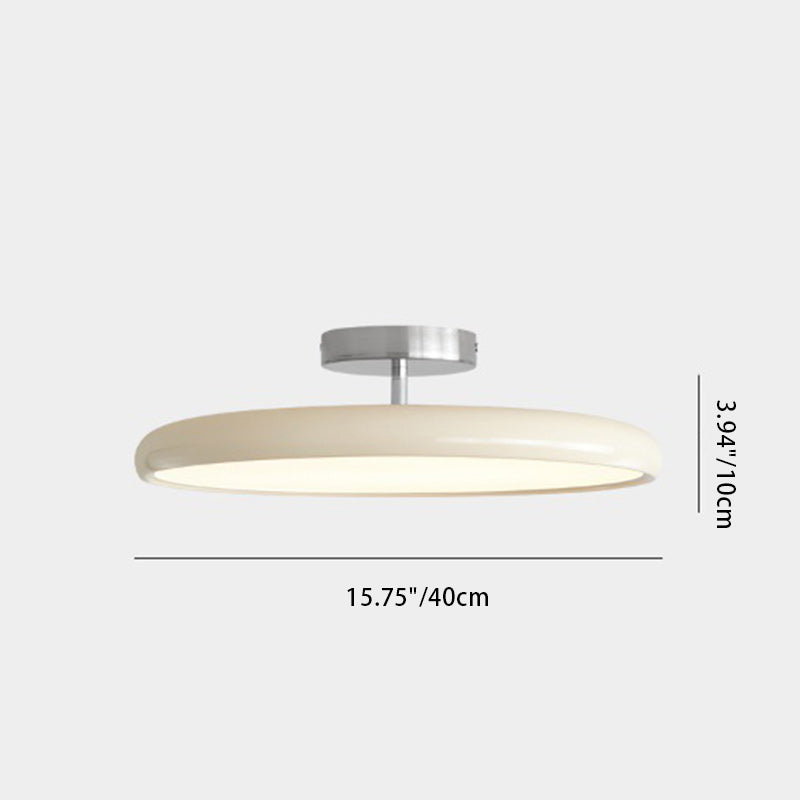 Modern Minimalist Round Iron Acrylic LED Semi-Flush Mount Ceiling Light For Bedroom