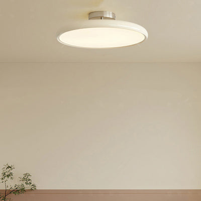 Modern Minimalist Round Iron Acrylic LED Semi-Flush Mount Ceiling Light For Bedroom