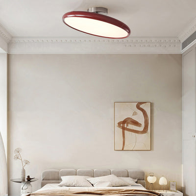 Modern Minimalist Round Iron Acrylic LED Semi-Flush Mount Ceiling Light For Bedroom