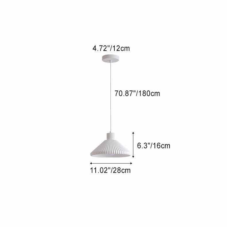 Contemporary Scandinavian Conical Iron Resin 1-Light Pendant Light For Bedroom