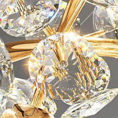 Modern Luxury Round Ball Metal Crystal LED Pendant Light For Bedroom