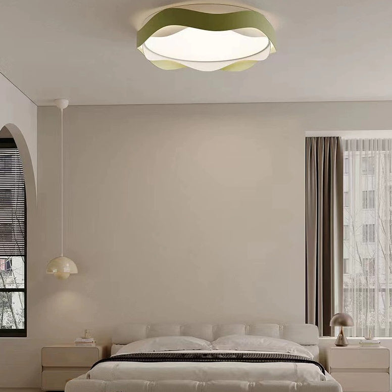 Modern Minimalist Round Iron Acrylic LED Flush Mount Ceiling Light For Bedroom