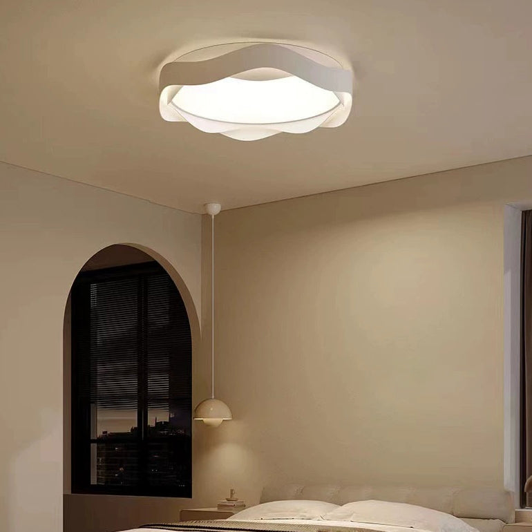 Modern Minimalist Round Iron Acrylic LED Flush Mount Ceiling Light For Bedroom