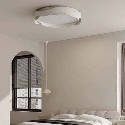 Modern Minimalist Round Iron Acrylic LED Flush Mount Ceiling Light For Bedroom