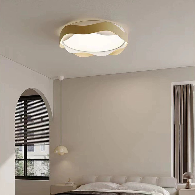 Modern Minimalist Round Iron Acrylic LED Flush Mount Ceiling Light For Bedroom