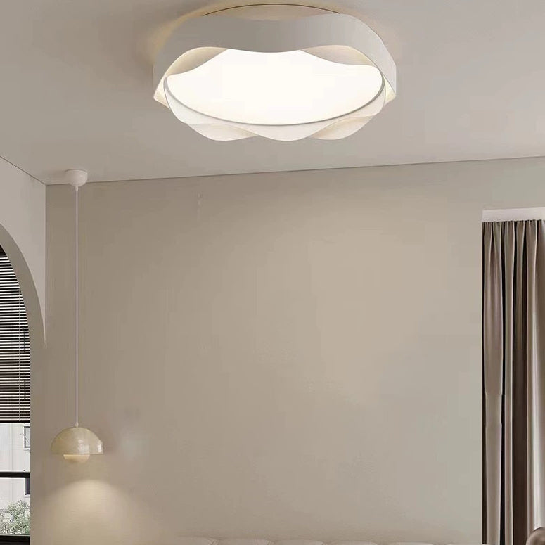 Modern Minimalist Round Iron Acrylic LED Flush Mount Ceiling Light For Bedroom