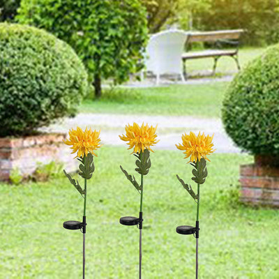 Modern Art Deco Sensor Solar Daisy Shaped Rubber LED Outdoor Light For Garden