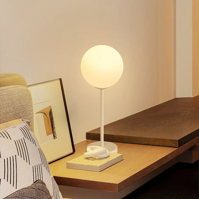 Modern Minimalist Planet Round Orb Iron Acrylic LED Table Lamp For Bedroom