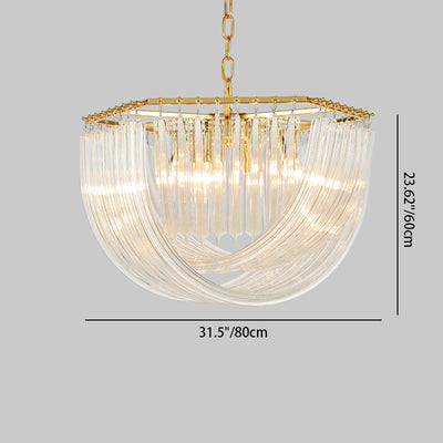 Modern Luxury Round Semicircle Metal Glass 6/8 Light Chandelier For Bedroom