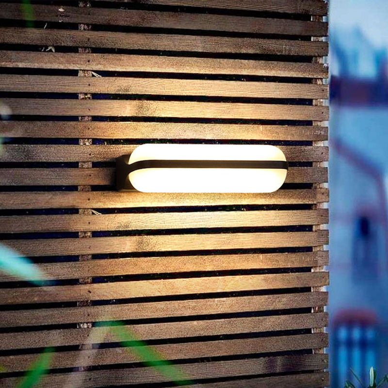 Modern Minimalist Waterproof Cylindrical Rectangular Linear Aluminum PC LED Wall Sconce Lamp For Balcony