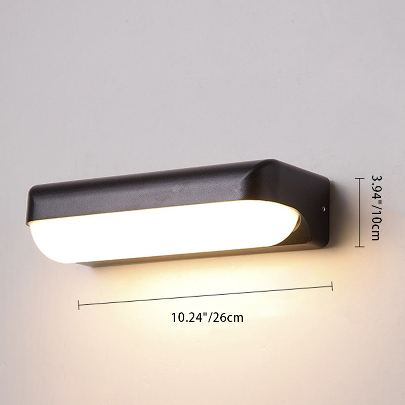 Modern Minimalist Waterproof Cylindrical Rectangular Linear Aluminum PC LED Wall Sconce Lamp For Balcony