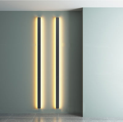 Modern Minimalist Linear Long Rectangular Iron PC LED Wall Sconce Lamp For Bedroom