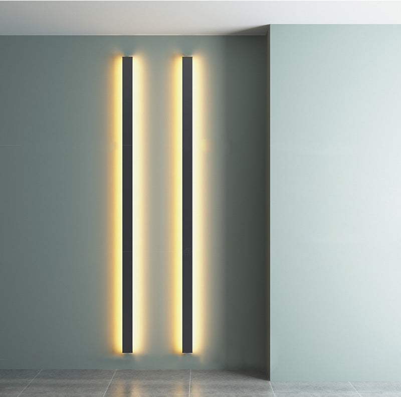 Modern Minimalist Linear Long Rectangular Iron PC LED Wall Sconce Lamp For Bedroom