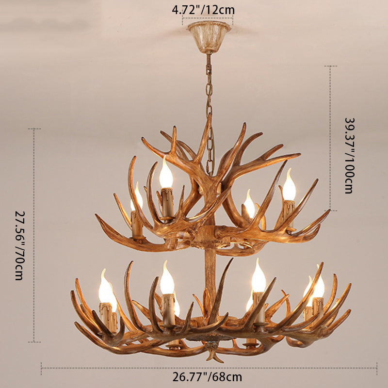 Modern Art Deco Antler Shaped Iron PVC 4/6/8/9/12 Light Chandelier For Dining Room