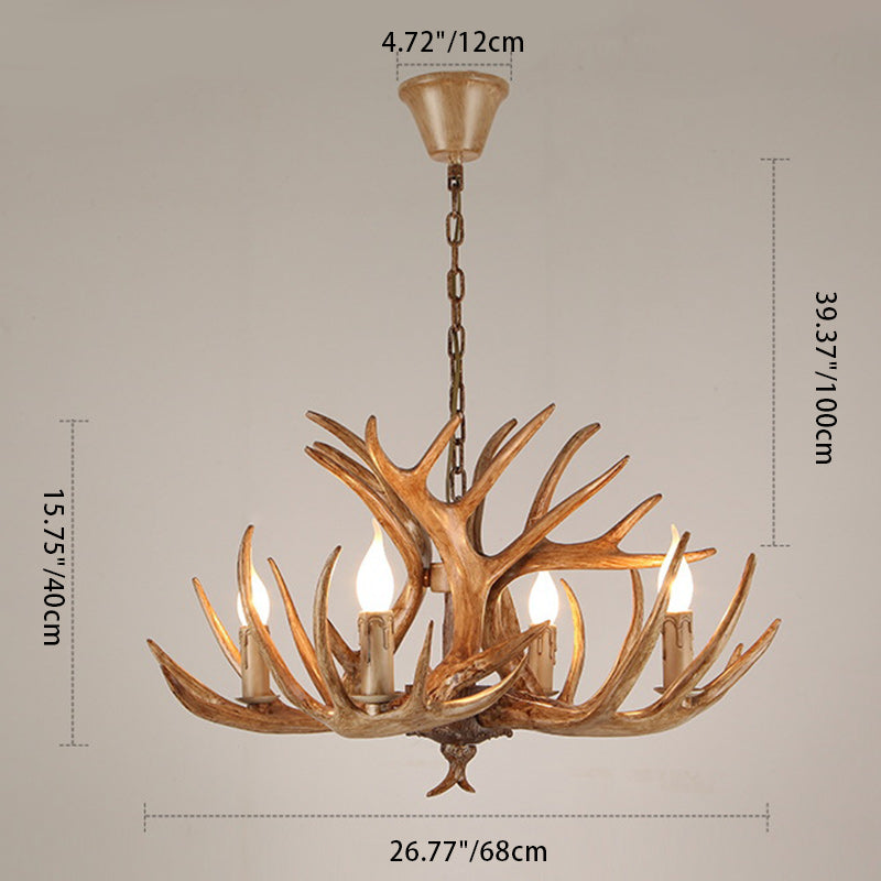 Modern Art Deco Antler Shaped Iron PVC 4/6/8/9/12 Light Chandelier For Dining Room