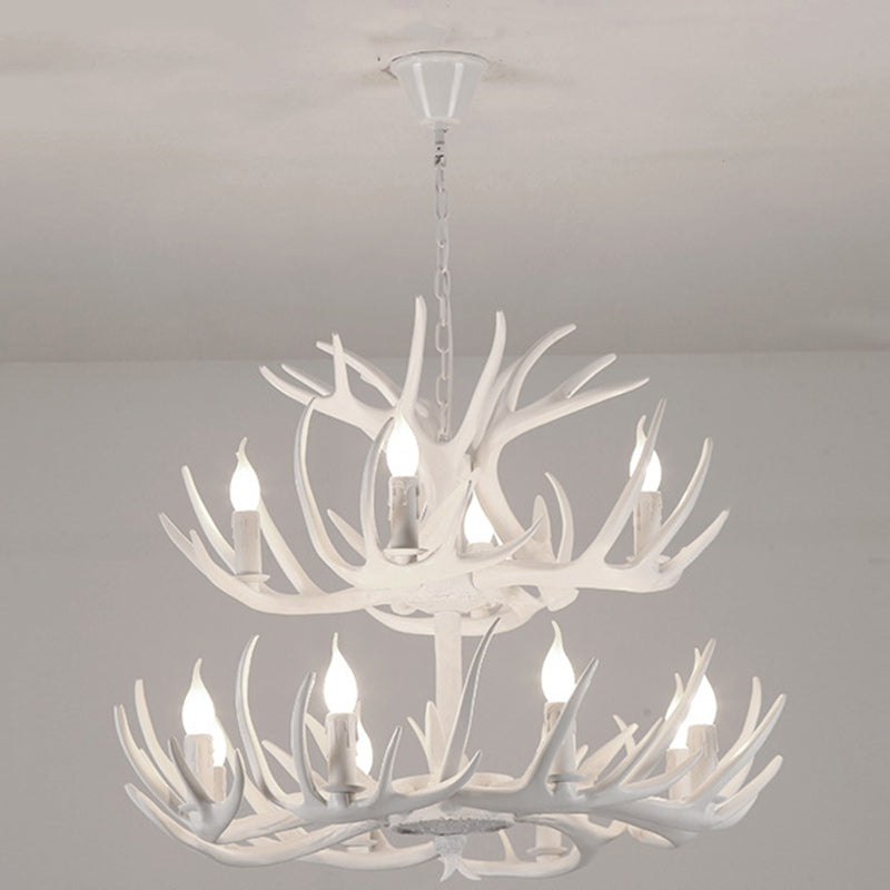 Modern Art Deco Antler Shaped Iron PVC 4/6/8/9/12 Light Chandelier For Dining Room