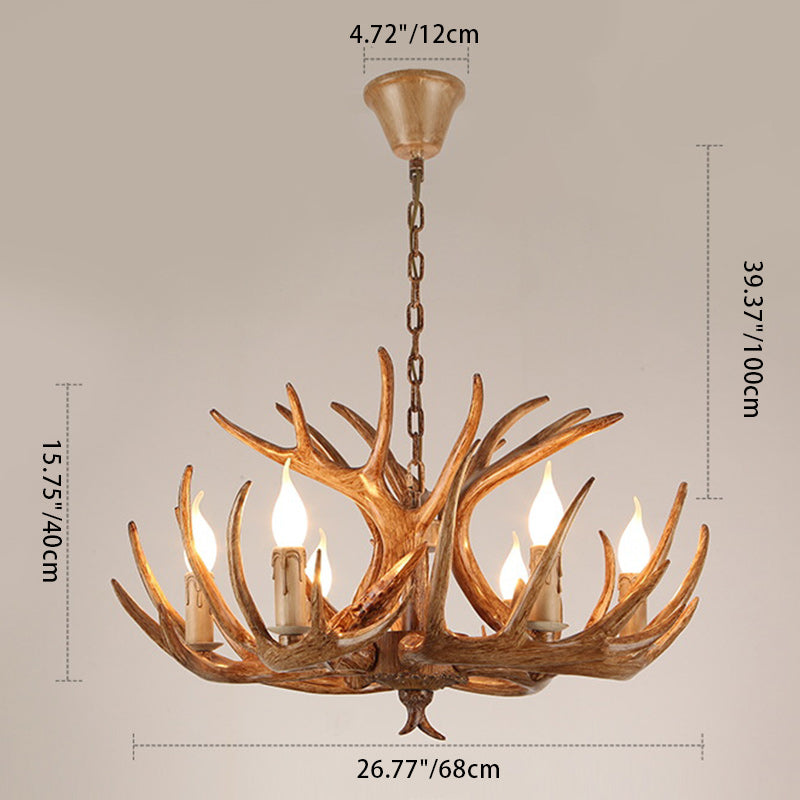 Modern Art Deco Antler Shaped Iron PVC 4/6/8/9/12 Light Chandelier For Dining Room