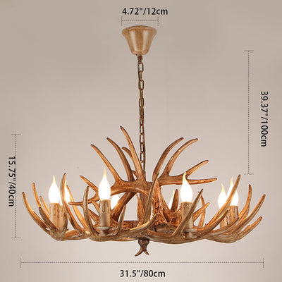 Modern Art Deco Antler Shaped Iron PVC 4/6/8/9/12 Light Chandelier For Dining Room