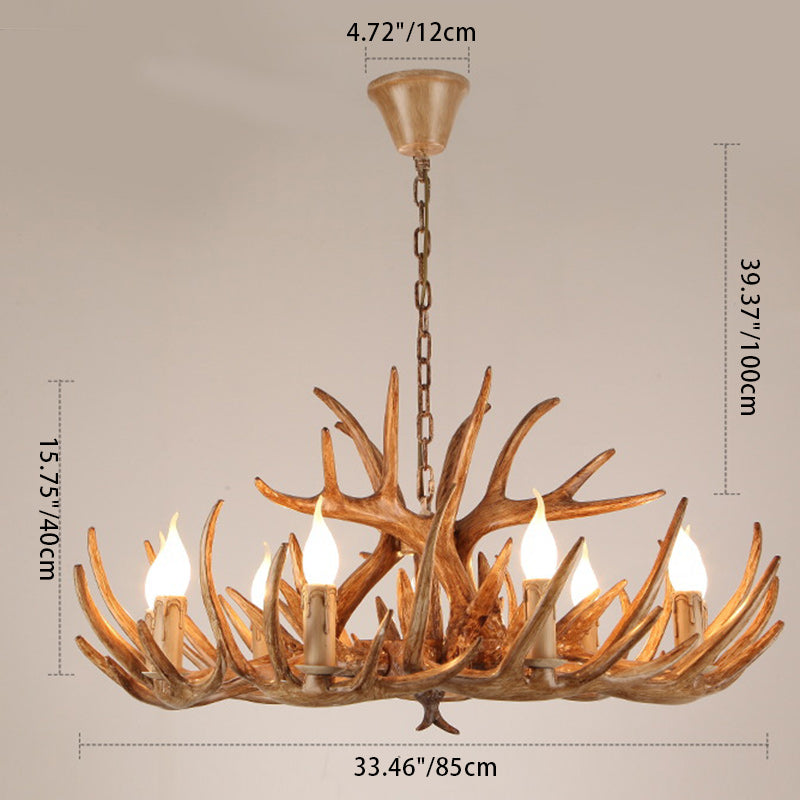 Modern Art Deco Antler Shaped Iron PVC 4/6/8/9/12 Light Chandelier For Dining Room