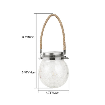 Modern Minimalist Solar Waterproof Round Bottle Round Cracked Glass ABS Stainless Steel LED Outdoor Light For Garden