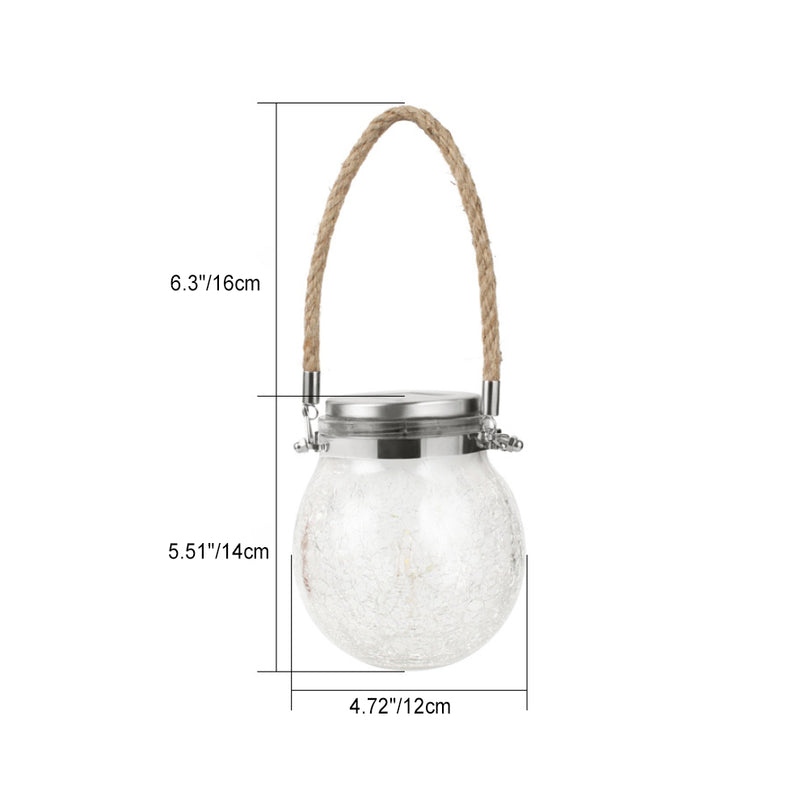 Modern Minimalist Solar Waterproof Round Bottle Round Cracked Glass ABS Stainless Steel LED Outdoor Light For Garden