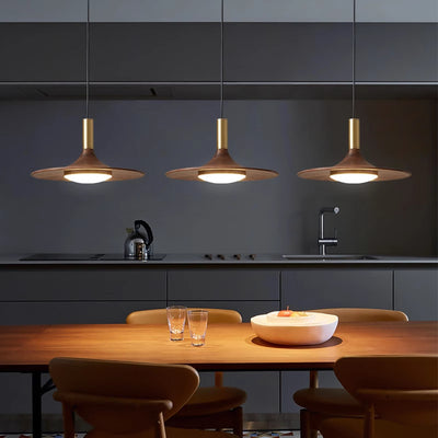 Contemporary Scandinavian Flying Saucer Round Iron Acrylic LED Pendant Light For Dining Room