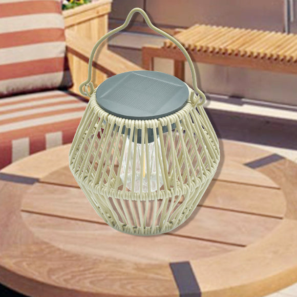 Modern Minimalist Solar Waterproof Lantern Oval ABS Hardware LED Outdoor Light For Garden