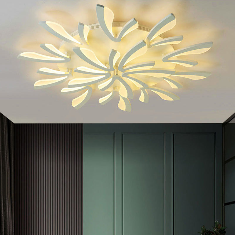 Contemporary Scandinavian Dandelion Dome Hardware Acrylic LED Flush Mount Ceiling Light For Bedroom