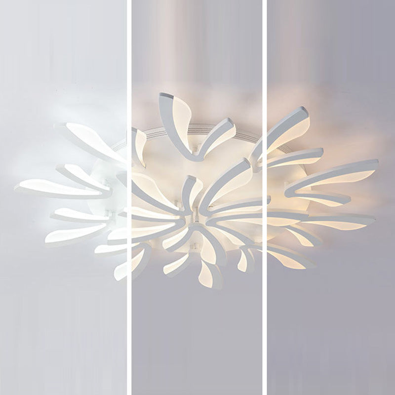 Contemporary Scandinavian Dandelion Dome Hardware Acrylic LED Flush Mount Ceiling Light For Bedroom