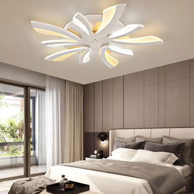 Contemporary Scandinavian Dandelion Dome Hardware Acrylic LED Flush Mount Ceiling Light For Bedroom