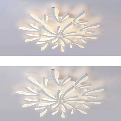 Contemporary Scandinavian Dandelion Dome Hardware Acrylic LED Flush Mount Ceiling Light For Bedroom