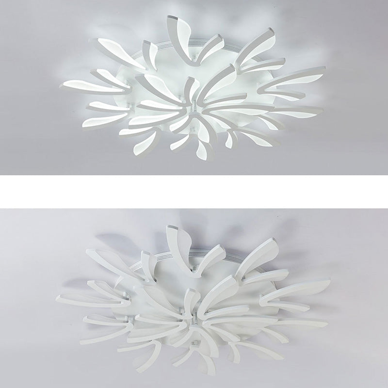 Contemporary Scandinavian Dandelion Dome Hardware Acrylic LED Flush Mount Ceiling Light For Bedroom